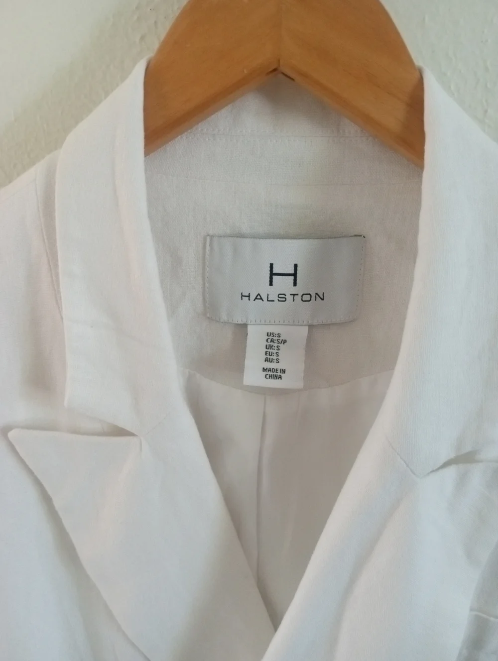 HALSTON Linen Blend White Double Breasted Blazer | S - Picture 4 of 9